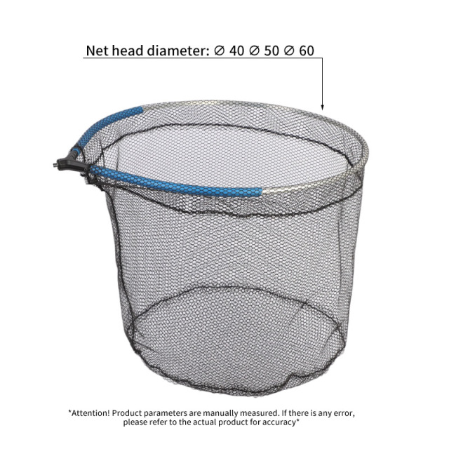 Semi-buoyant landing net head, blue + blue