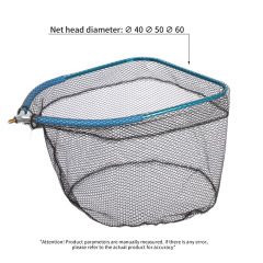 Luxury semi-buoyant landing net head, blue and red.