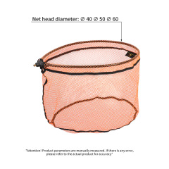 Overall rubber-coated landing net head, orange and blue.