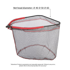 Luxury semi-buoyant landing net head, blue and red.