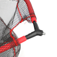 Luxury semi-buoyant landing net head, blue and red.