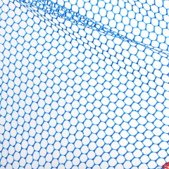 Overall rubber-coated landing net head, orange and blue.