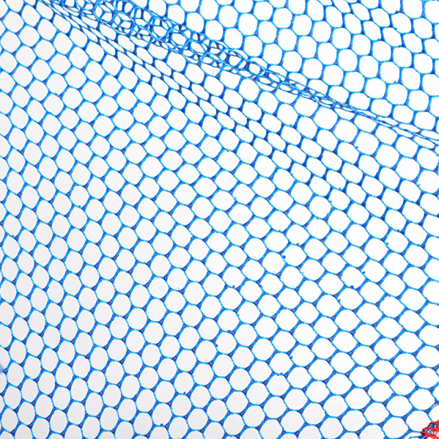 Overall rubber-coated landing net head, orange and blue.