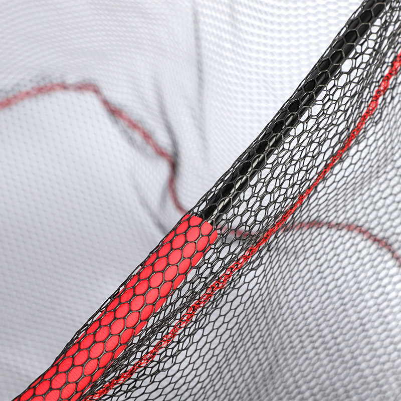 Luxury semi-buoyant landing net head, blue and red.