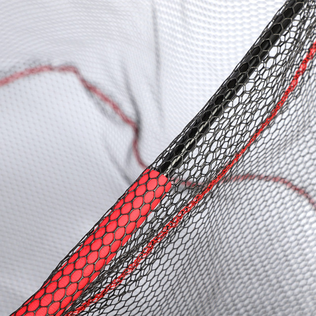 Luxury semi-buoyant landing net head, blue and red.