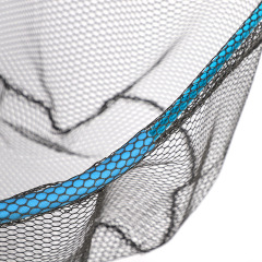 Luxury semi-buoyant landing net head, blue and red.