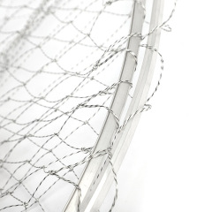 Overall, the net head is black with fine mesh and white with large mesh.