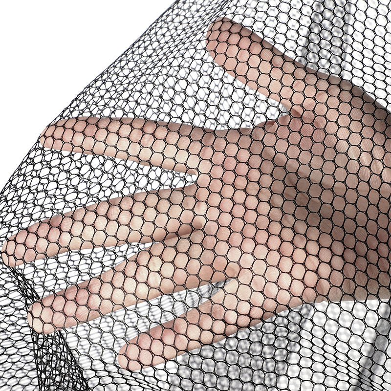 Black round three-way connector