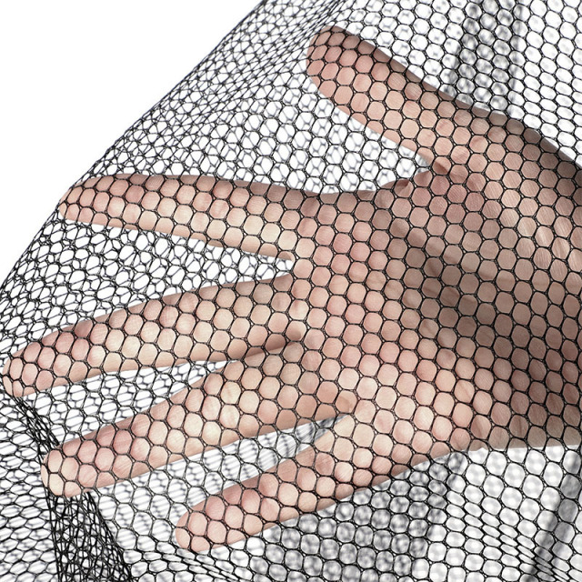 Black round three-way connector