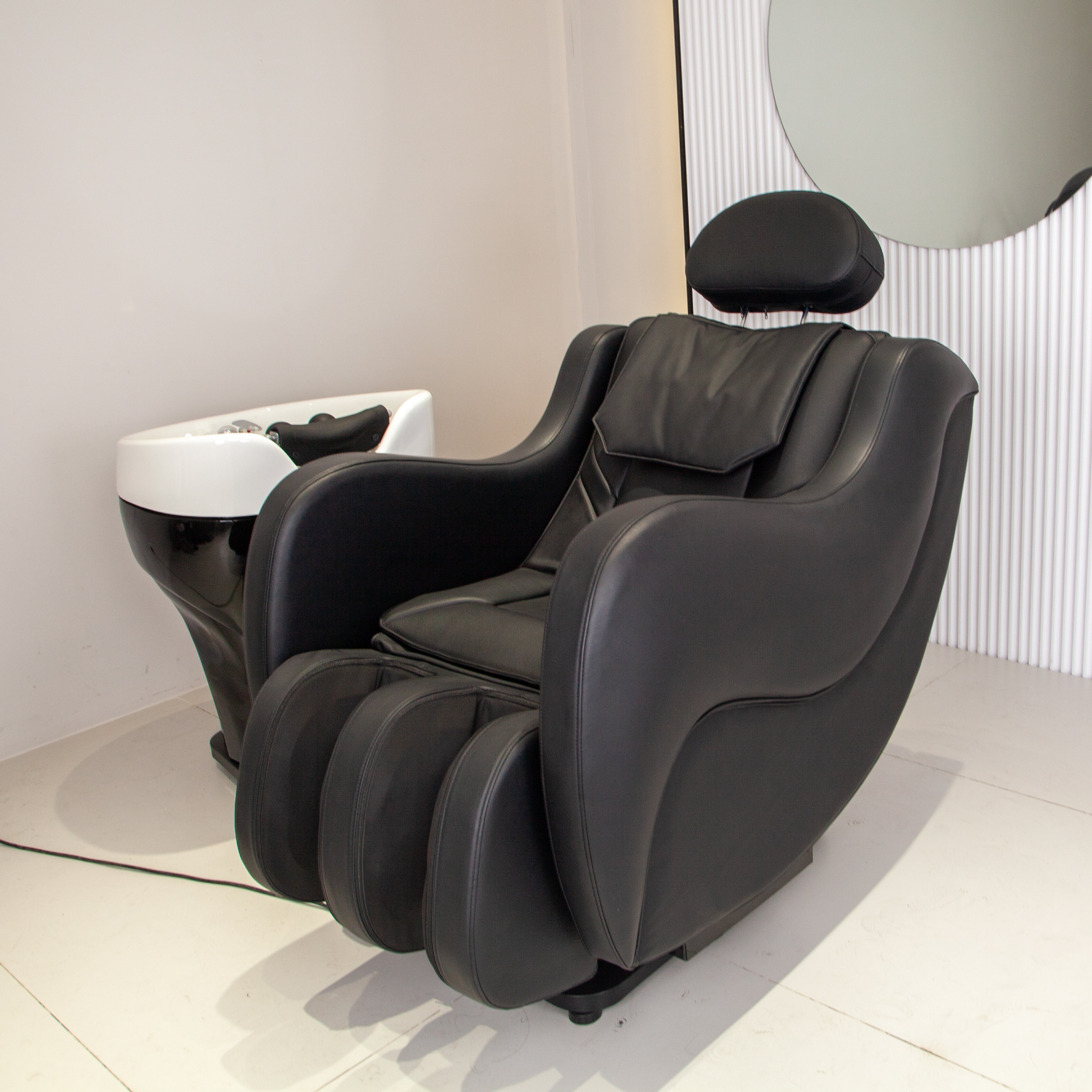 Electric Shampoo Chair with Reclining Backrest for Salon Use DN0066_Electric Shampoo Chairs