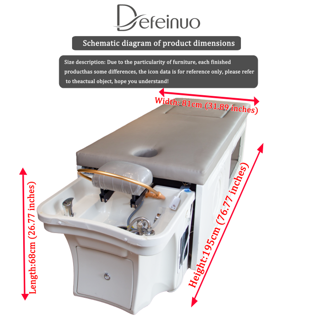 Salon Backwash Shampoo Unit with Basin for Hair Washing DN0058_Pedicure Shampoo Beds