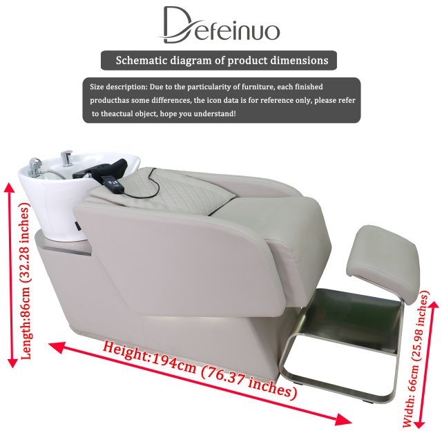 Basic Salon Backwash Chair with Shampoo Bowl and Sink Unit DN0078_Basic Shampoo Chairs