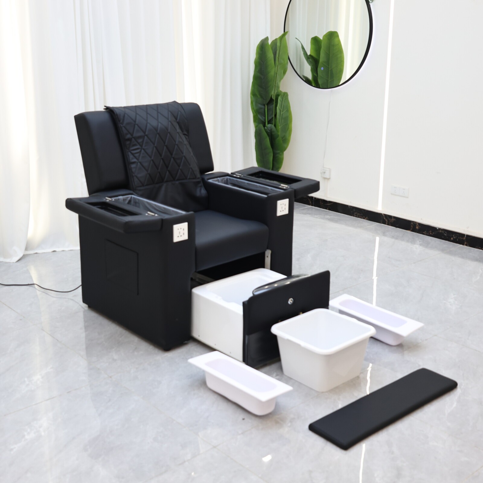 Standard Pedicure Spa Chair with Foot Bowl for Nail Salon DN0232_Standard Pedicure Chairs
