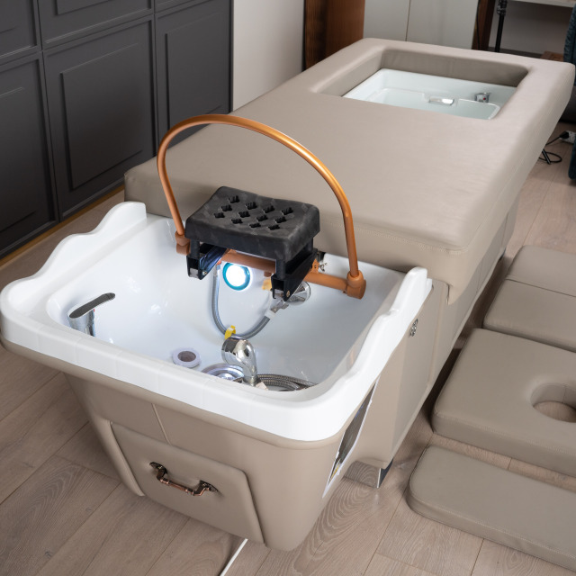 Reclining Shampoo Bed with Basin for Hair Washing and Salon Use DN0050_Pedicure Shampoo Beds