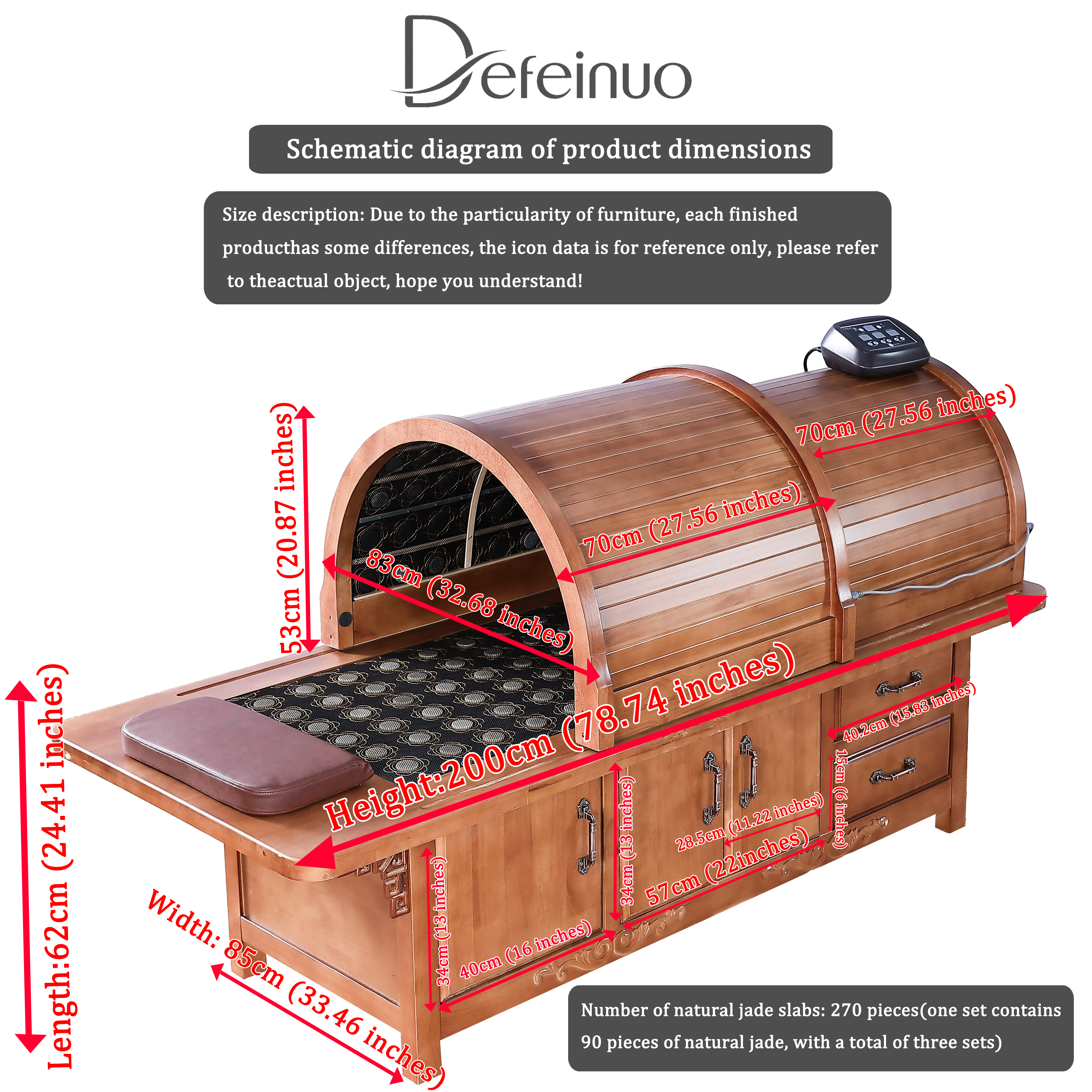 Infrared Jade Acupressure Thermal Bed for Spa Therapy DN0107_Herbal Heating Beds