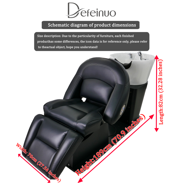 Electric Shampoo Chair with White Backwash Basin for Salon Use DN0075_Electric Shampoo Chairs