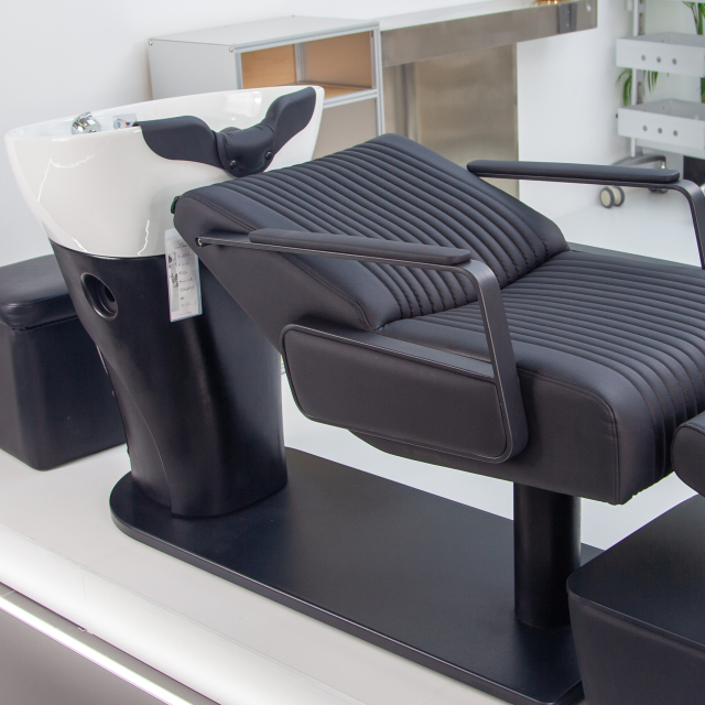 Basic Black Shampoo Chair with Attached Bowl for Hair Salon DN0074_Basic Shampoo Chairs