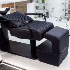 Basic Black Shampoo Chair with Attached Bowl for Hair Salon DN0074_Basic Shampoo Chairs