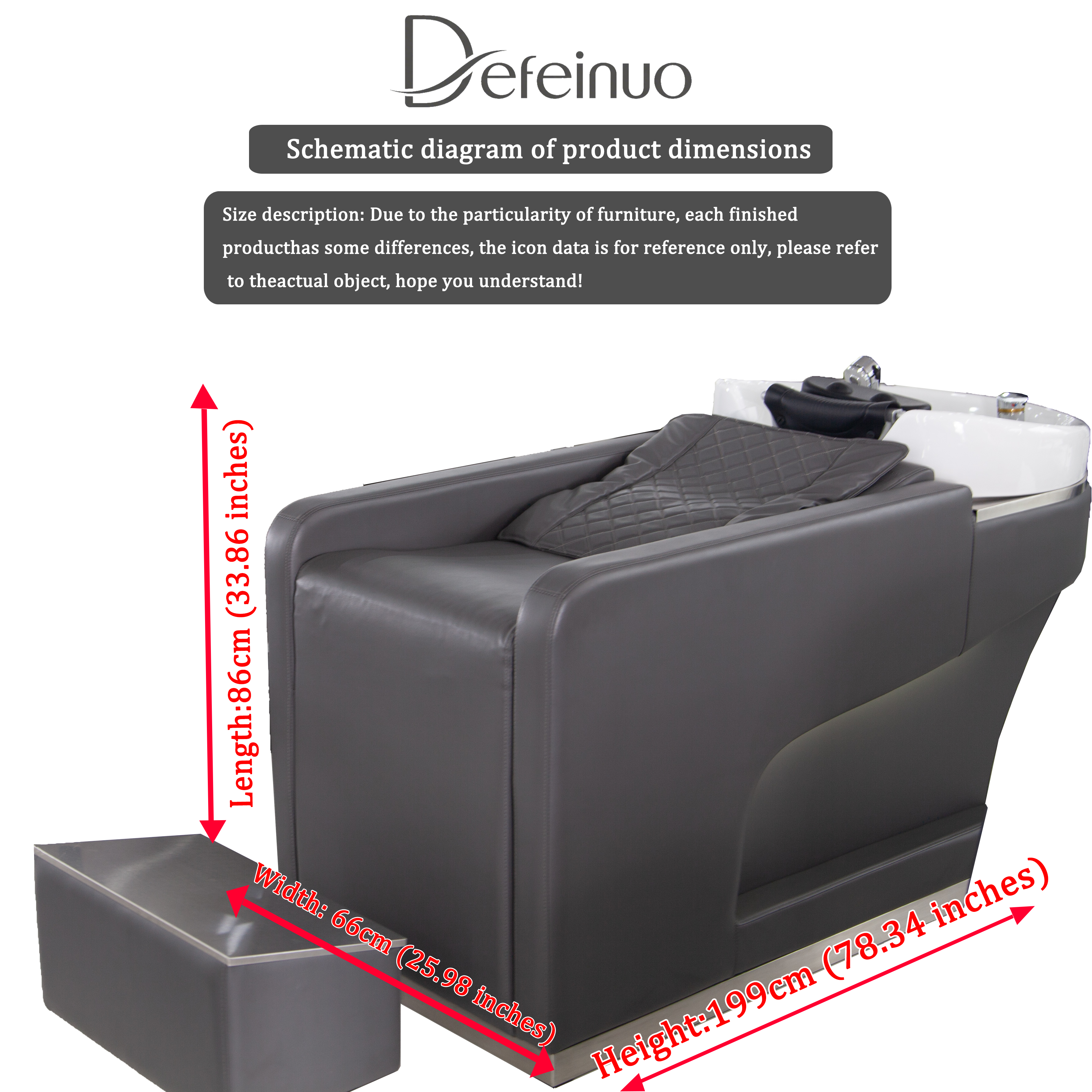 Basic Compact Backwash Chair with Basin for Small Salon DN0077_Basic Shampoo Chairs