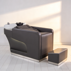 Basic Compact Backwash Chair with Basin for Small Salon DN0077_Basic Shampoo Chairs