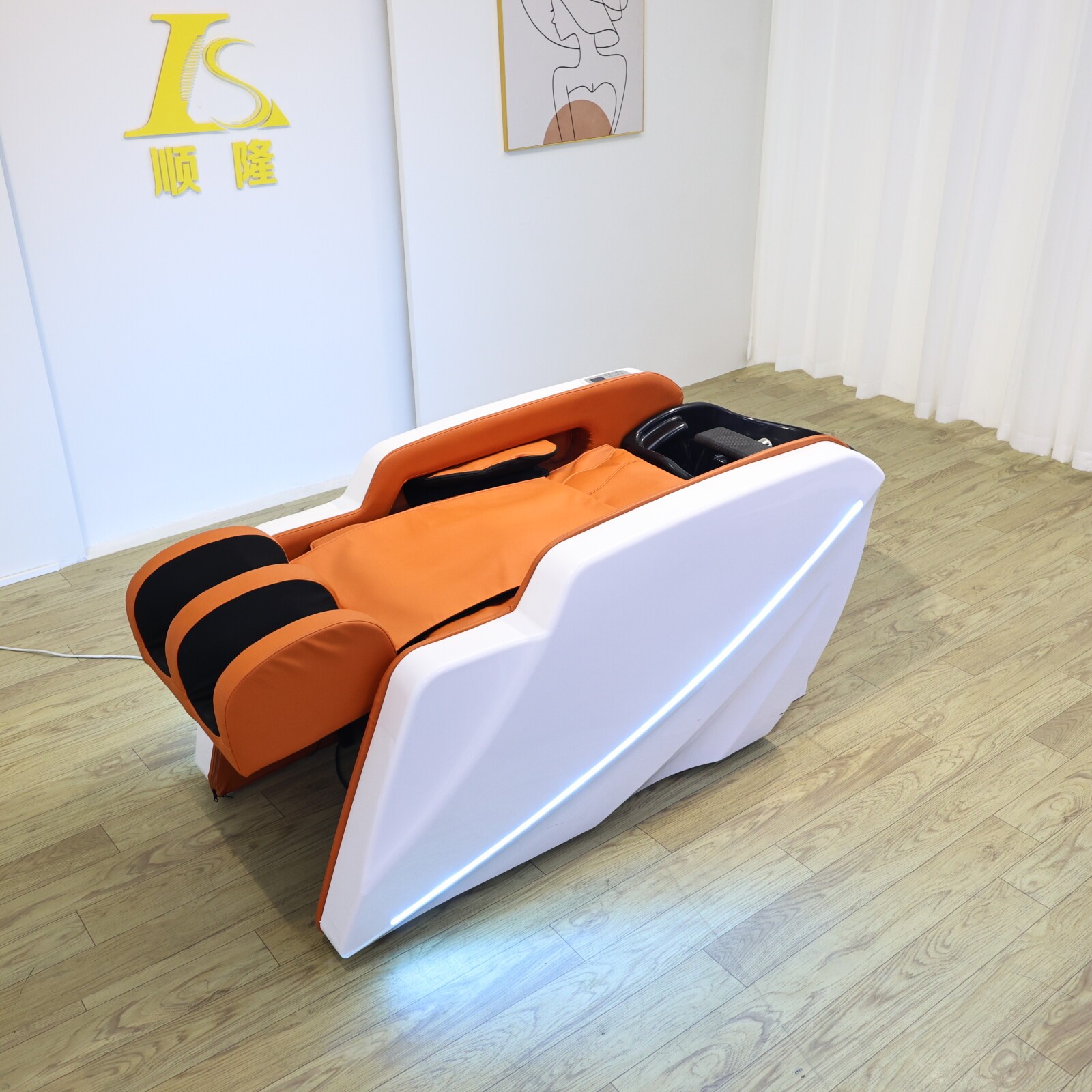 Mobile Backwash Shampoo Unit with Electric System for Salon Use DN0227_Massage Shampoo Beds