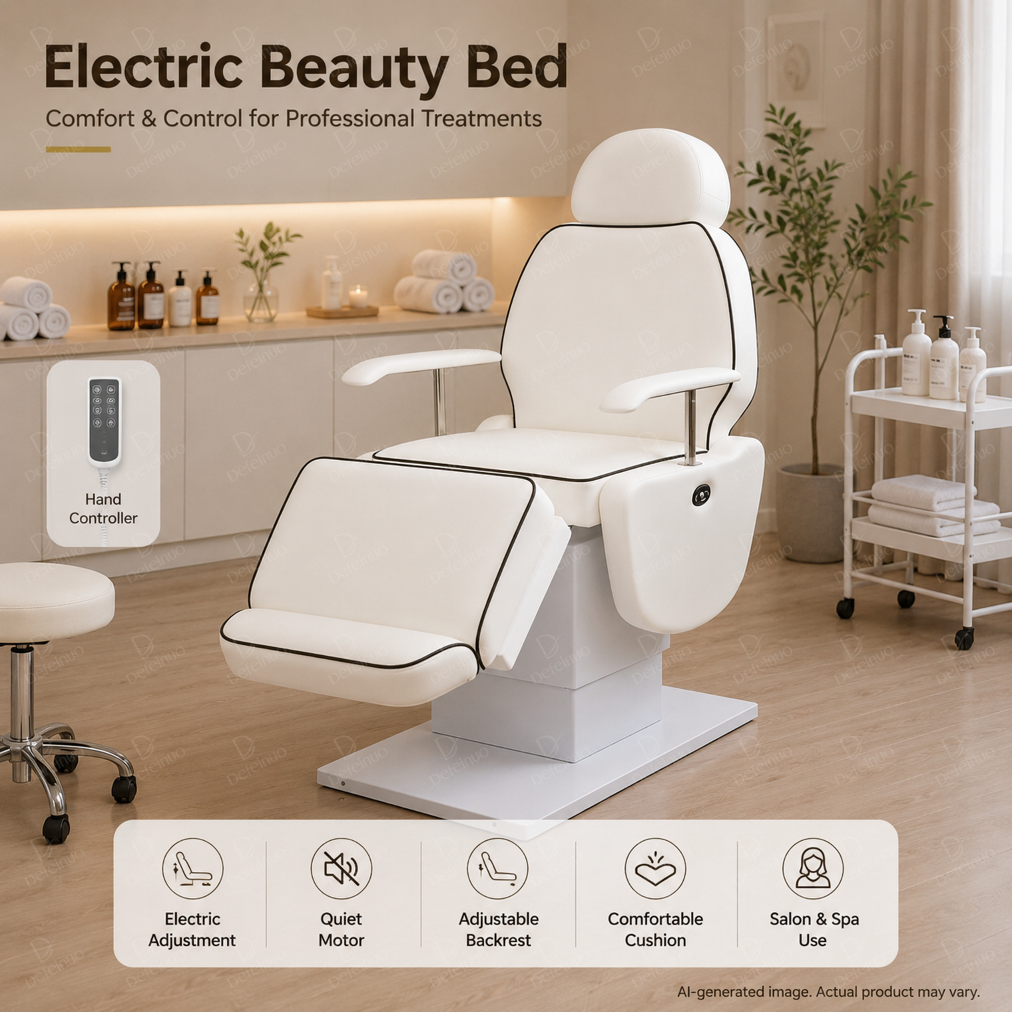 Portable Electric Beauty Chair for Facial Lash and Head Spa Treatment DN0028_Electric Beauty Chairs