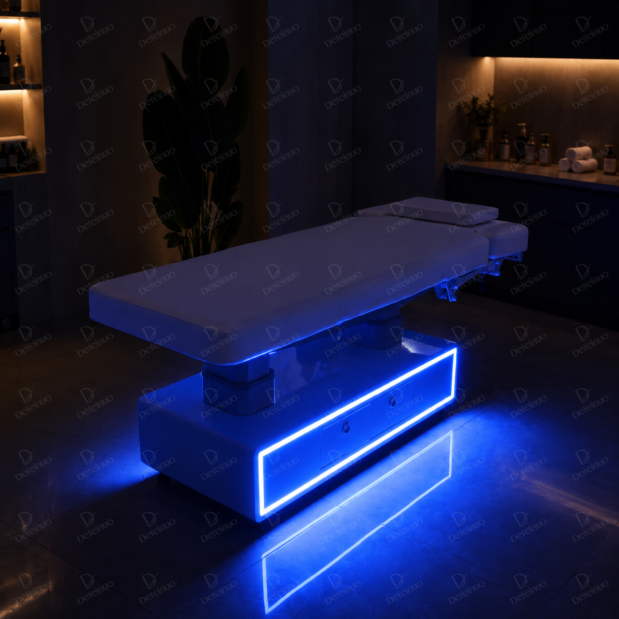 4 Motor Electric Beauty Bed with LED Lights and Storage for Spa Use DN0239_4 Motor Beds