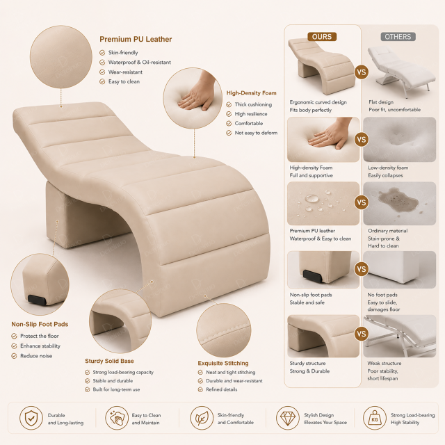 Curved Lash Extension Bed for Beauty Parlour and Facial Treatment DN0025_Lash Beds