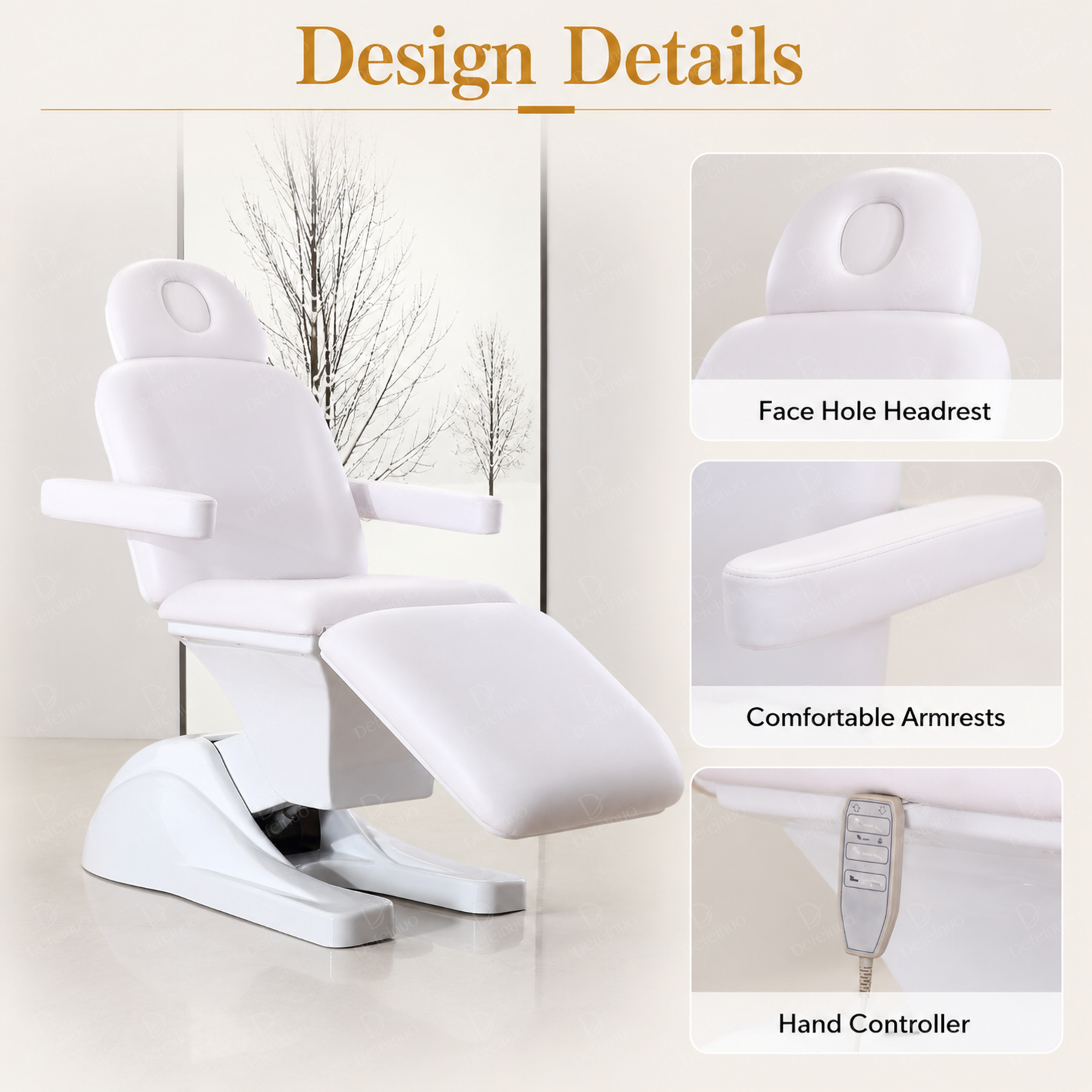 3 Motor Foldable Electric Beauty Chair with Sit and Lie Down Function DN0027_Electric Beauty Chair