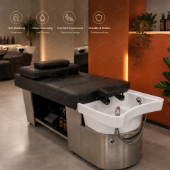 Stainless Steel Basin Shampoo Bed with Water Circulation System DN0070_Standard Shampoo Beds
