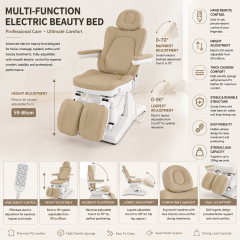 3 Motor Electric Beauty Chair for Facial Podiatry and Pedicure Use DN0042_Electric Beauty Chairs