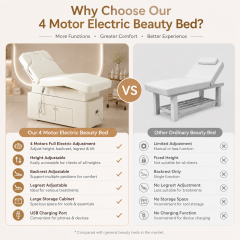 4 Motor Electric Beauty Bed with Adjustable Height and Heating DN0006_4 Motor Beds