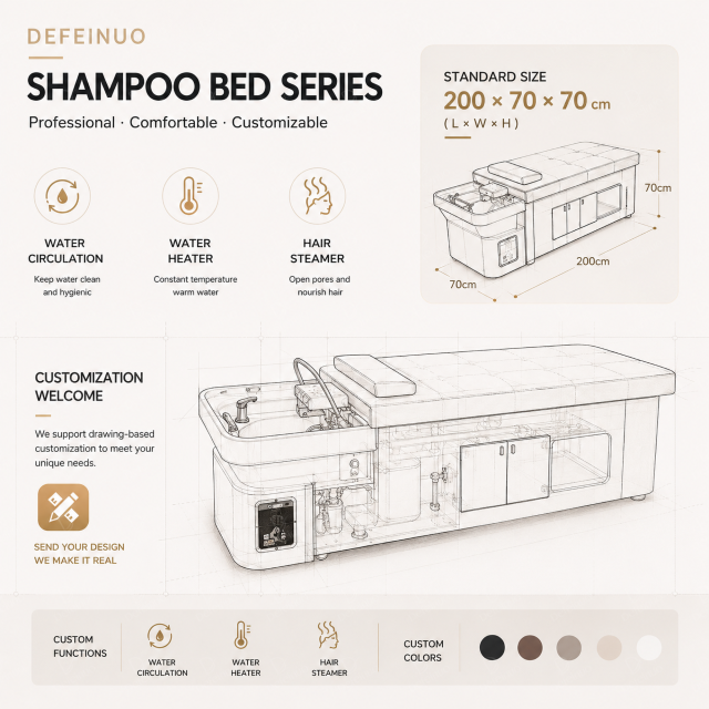 Water Circulation Head Spa Shampoo Bed with Stool System DN0092_Standard Shampoo Beds