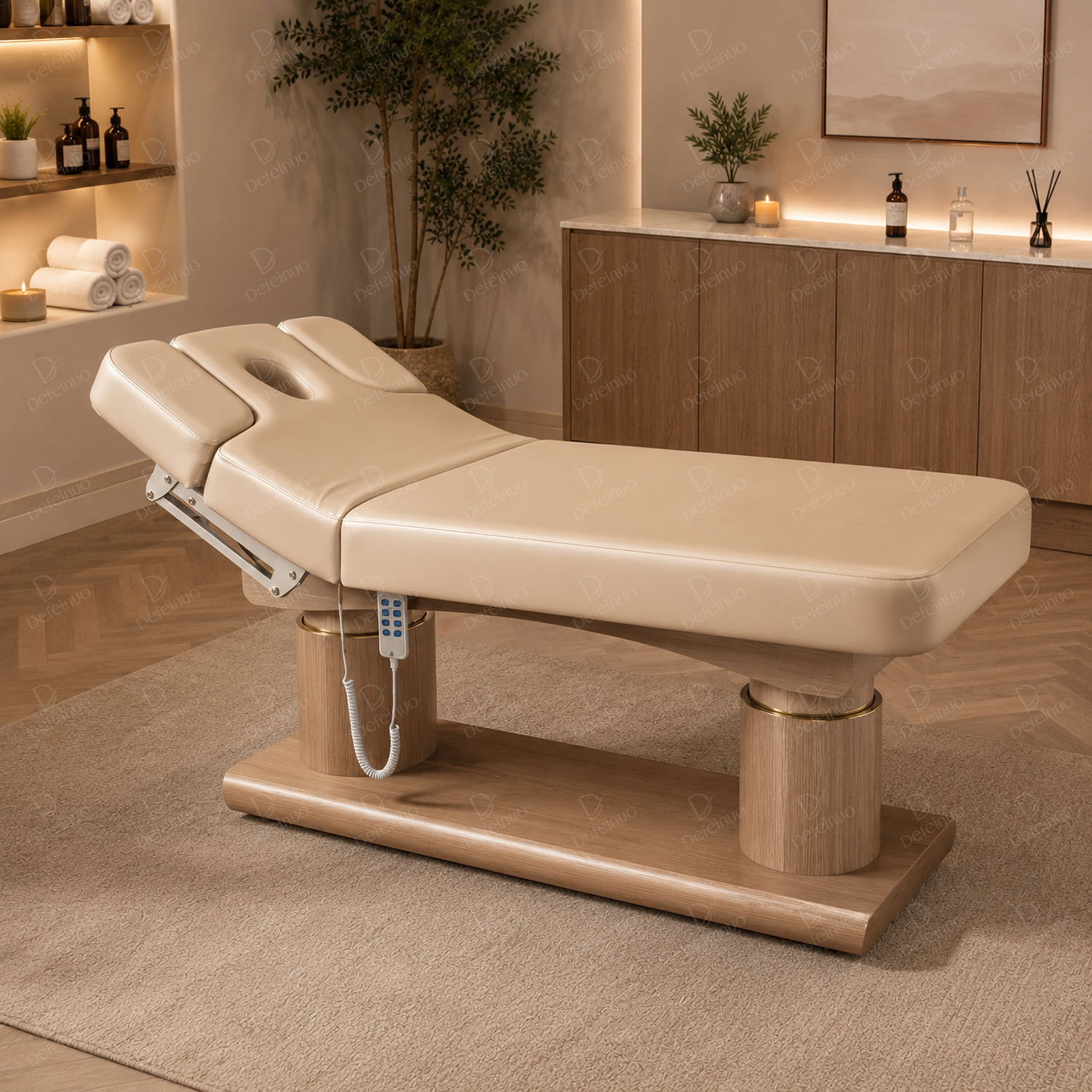 Heated Electric Beauty Bed with PU Leather for Lash and Facial Treatment DN0287_4 Motor Beds