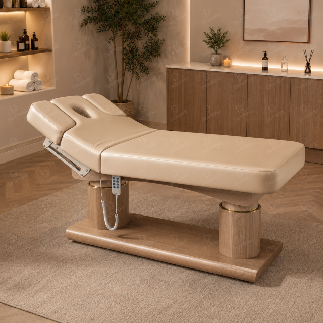 Heated Electric Beauty Bed with PU Leather for Lash and Facial Treatment DN0287_4 Motor Beds