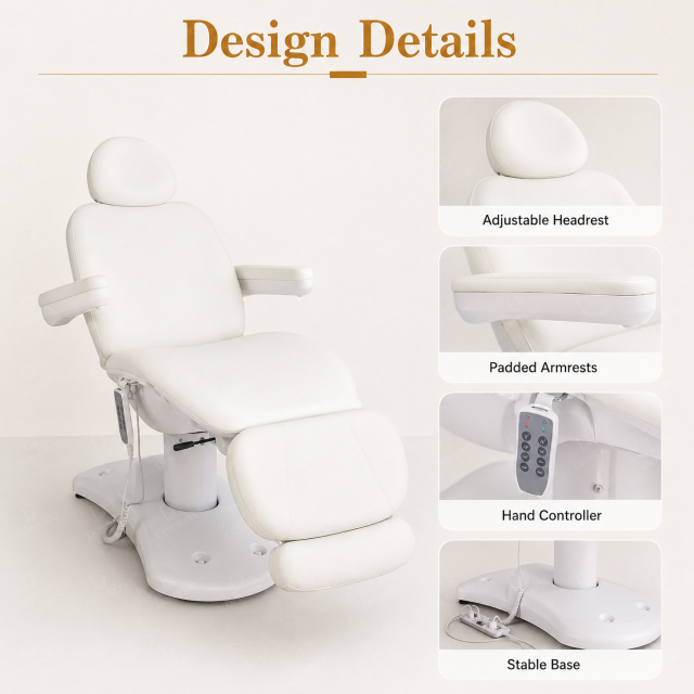 Rotating Electric Beauty Chair with Adjustable Footrest and Leg Support DN0044_Electric Beauty Chairs