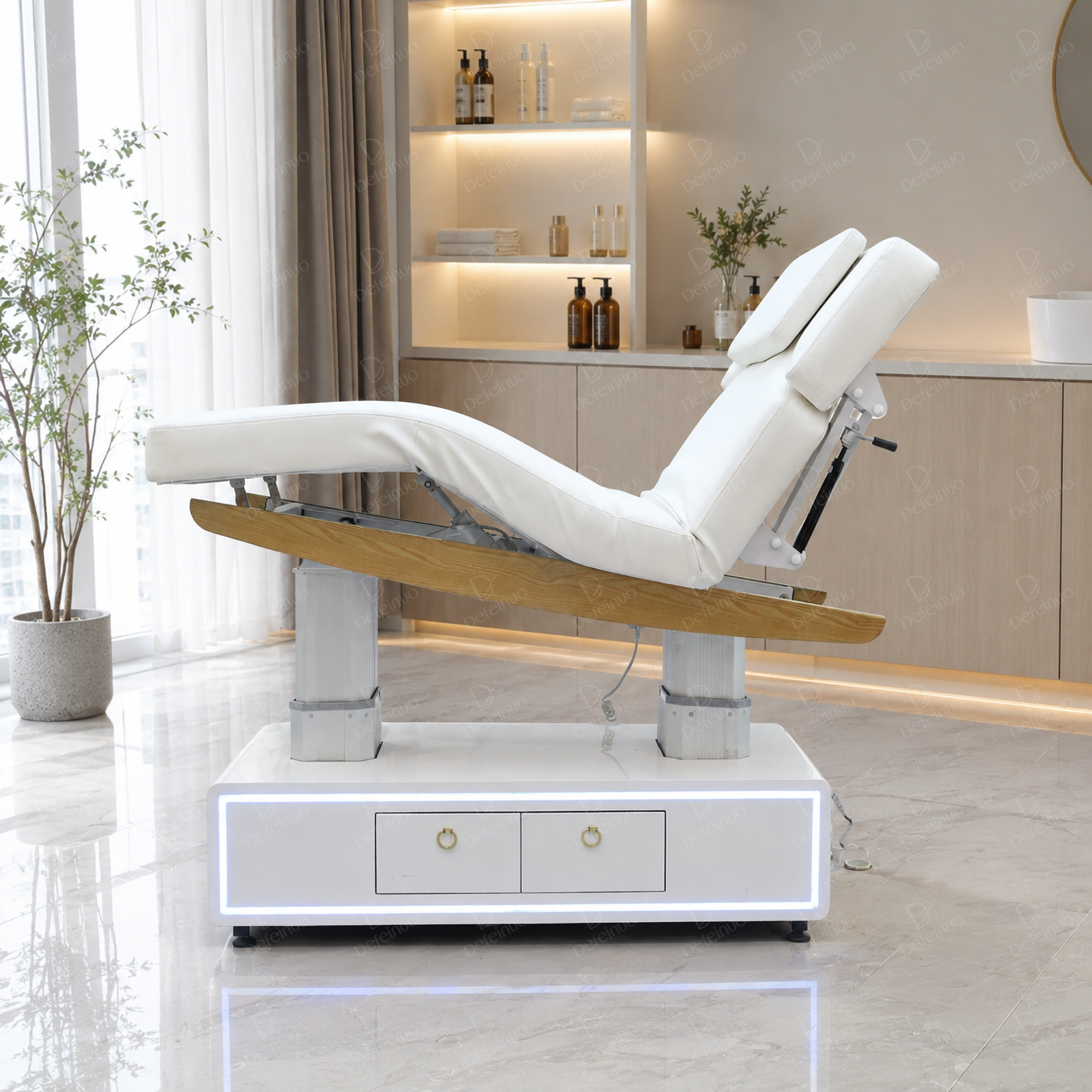 4 Motor Electric Beauty Bed with LED Lights and Storage for Spa Use DN0239_4 Motor Beds