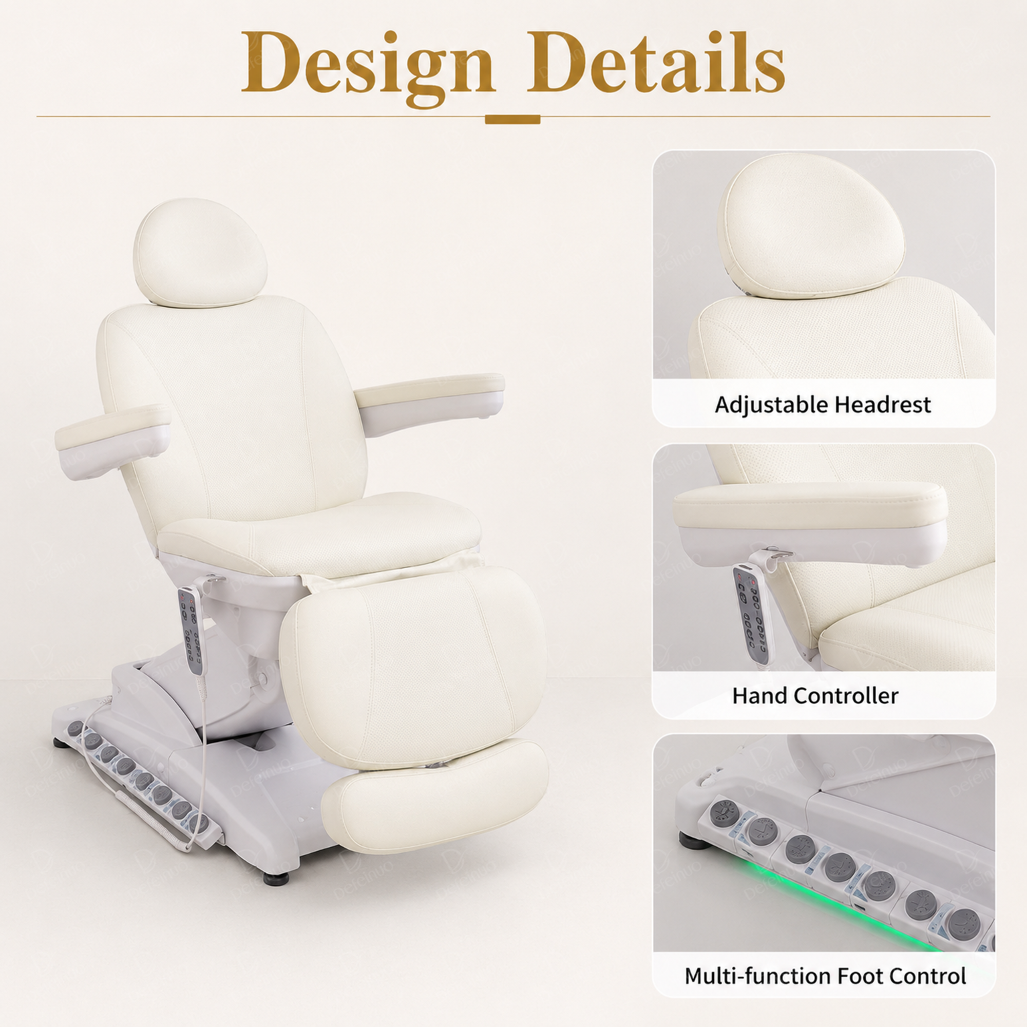 4 Motor Electric Beauty Chair with Backrest Lift and Heating Function DN0043_Electric Beauty Chairs