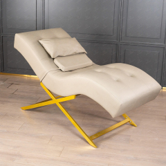 Curved Lash Extension Bed with Memory Foam Topper and Stainless Steel Frame DN0002_Lash Beds