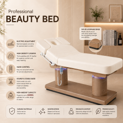 Heated Electric Beauty Bed with PU Leather for Lash and Facial Treatment DN0287_4 Motor Beds