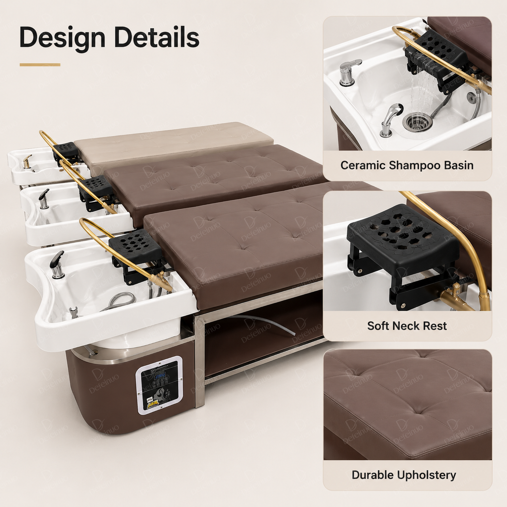 Water Circulation Head Spa Shampoo Bed with Stool System DN0092_Standard Shampoo Beds