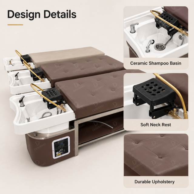Water Circulation Head Spa Shampoo Bed with Stool System DN0092_Standard Shampoo Beds