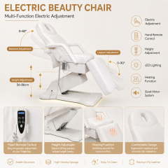 3 Motor Electric Beauty Chair with Adjustable Backrest and Leg Rest DN0024_Electric Beauty Chairs