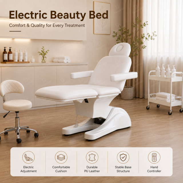 3 Motor Foldable Electric Beauty Chair with Sit and Lie Down Function DN0027_Electric Beauty Chair