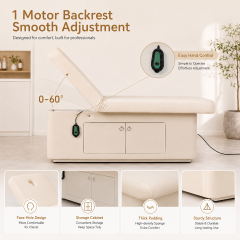 1 Motor Electric Beauty Bed with Heating Function and Storage Cabinet for Salon Use DN0003_1 Motor Beds