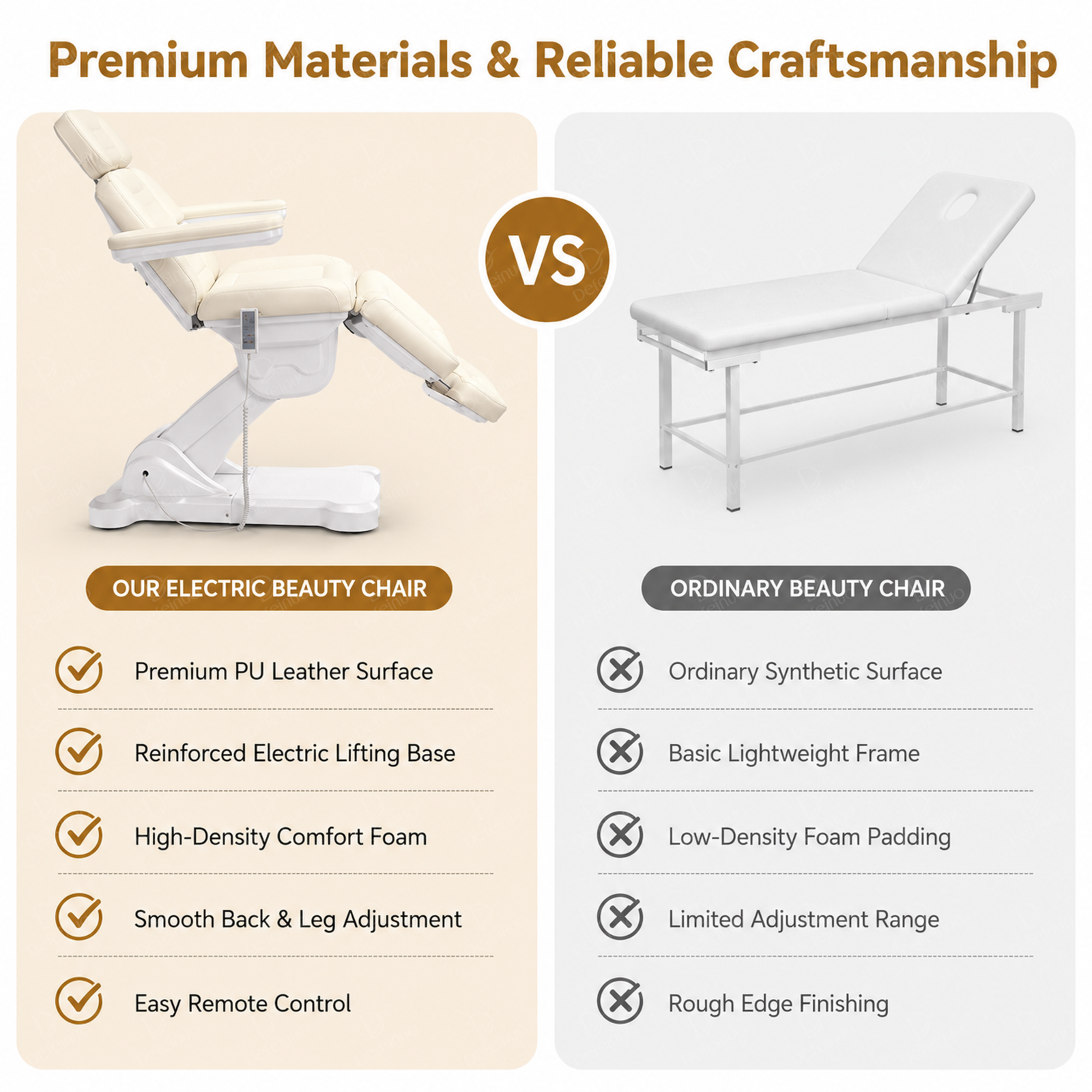 4 Motor Electric Beauty Chair with Backrest Lift and Heating Function DN0043_Electric Beauty Chairs
