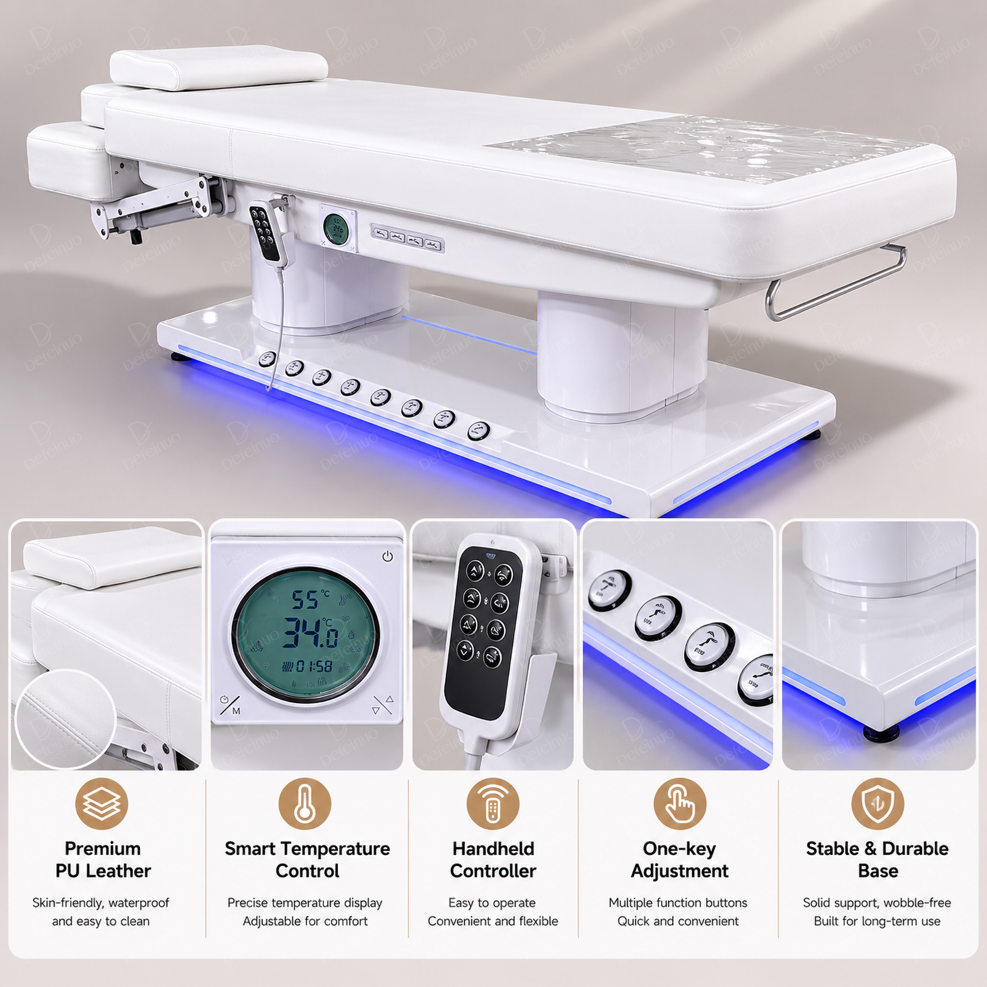 4 Motor Electric Beauty Bed with Heating Function for Salon Use DN0033_4 Motor Beds