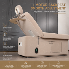 1 Motor Electric Beauty Bed with Heating and Large Storage Cabinet for Salon Use DN0015_1 Motor Beds