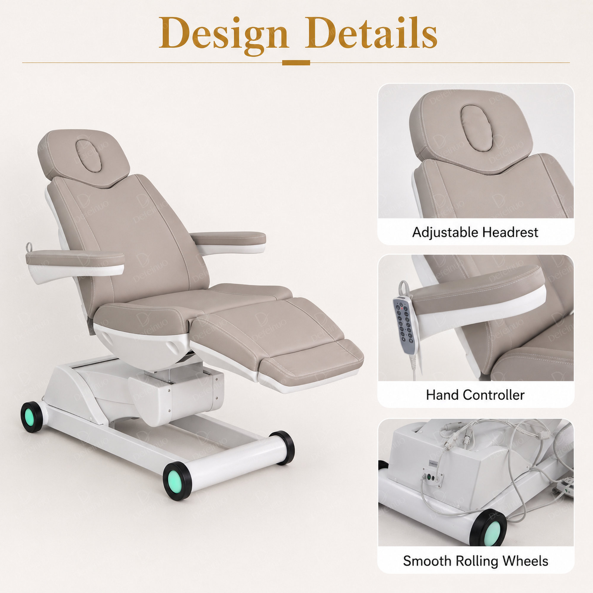 Foldable 5 Motor Electric Beauty Chair with High Density Sponge DN0041_Electric Beauty Chairs