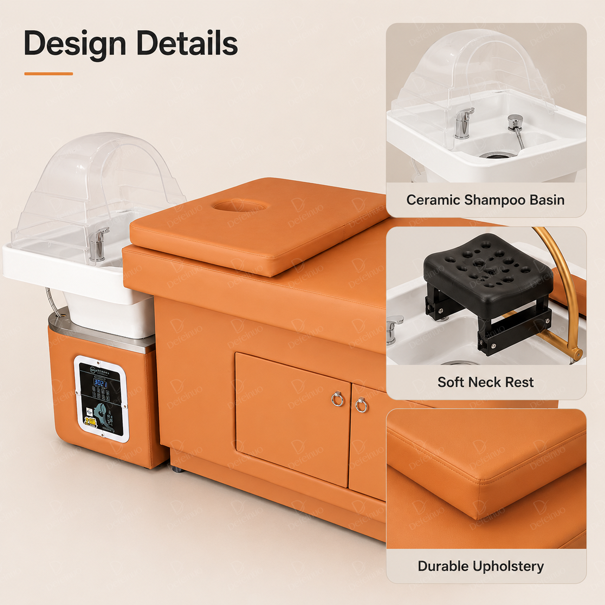 Standard Shampoo Bed with Water Heater and Circulation System for Hair Salon DN0285_Standard Shampoo Beds